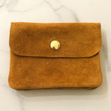 Suede Leather Coin & Card Purse 