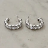 Hoop Earrings W Square Form Zirconias