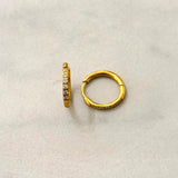 Zale Stainless Steel Hoop Earrings w White Zirconias