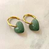 Enamel Heart Hoop Earrings