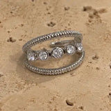 Tatya Adjustable Ring W Zirconium Stones