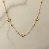 Silvana Floral Necklace w Zirconium Stones