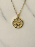Sun Necklace w White Zirconias