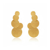 Bubbles Brushed Gold Stainless Steel Earrings