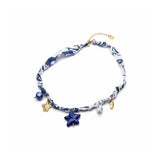 Allaro Bohem Fabric Cordon Necklace w Summer Charms