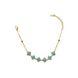 Floral Bracelet w Turquoise Color Stones