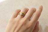 Victoria Pearl Look Stainless Steel Ring