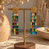 Eyal Dangle Earrings w Color Zirconias