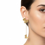 Brushed Gold Butterfly Dangle Earrings