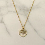 Tree of Life Necklace w White Zirconias