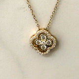 Maria Floral Necklace w Zirconium Stones 