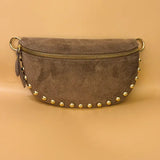 Cassette - Suede Fanny Pack w Metal Beads