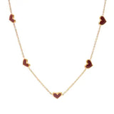 Multihearts Enamel Necklace