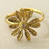 Demet Stainless Steel Floral Ring