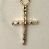Cross Necklace w Zirconium Stones 