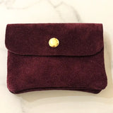 Suede Leather Coin & Card Purse 
