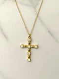 Cross Necklace w White Zirconias 