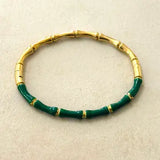 Bamboo Stainless Steel Enamel Cuff Bracelet