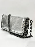 CASSETTE - Hyper Leather Crossbody Bag Silver