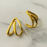 Sian Brushed Gold  Earrings 