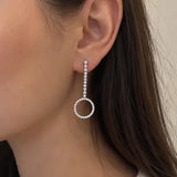 Marta Geometric Dangle Earrings W Zirconium Stones
