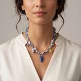 Calvia Bohem Summer Necklace w Fish and Turtle Charms