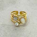Bia Adjustable Ring w Mineral Stones