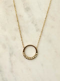 Inez Round Necklace w White Zirconias
