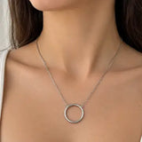 Stainless Steel Geometric Round Necklace
