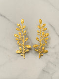 Olive Tree Hammered Gold Earrings 