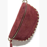Cassette - Suede Fanny Pack w Metal Beads