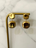 Birce Brushed Gold Waterproof Dangle Earrings