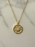 Sun Necklace w White Zirconias