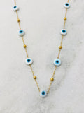 Evil Eye Waterproof Necklace Dark Blue