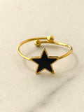 Woody Enamel Star Ring