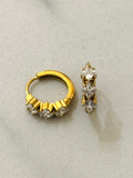 Munya Hoop Earrings w Diamond Shape Zirconias