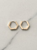Hexagon Stainless Steel Hoop Earrings