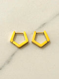 Pentagon Stainless Steel Hoop Earrings