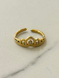 Crown Ring w White Zirconias