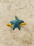Bohem Starfish Ring w Mineral Stones