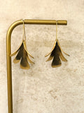 Litty Brushed Gold Floral Earrings