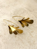 Litty Brushed Gold Floral Earrings