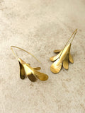Litty Brushed Gold Floral Earrings