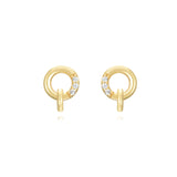 Sterling Silver Mini Circle Studs Gold & White