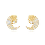 Sterling Silver Wave Studs Multicolor