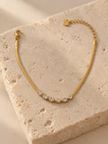 Marinel Italian Chain Bracelet W Zirconium Stones