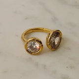 Olivia Adjustable Ring W Zirconium Stones