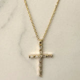 Cross Necklace w Zirconium Stones 