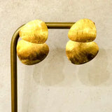Rocks Brushed Gold Dangle Earrings