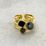 Bia Adjustable Ring w Mineral Stones